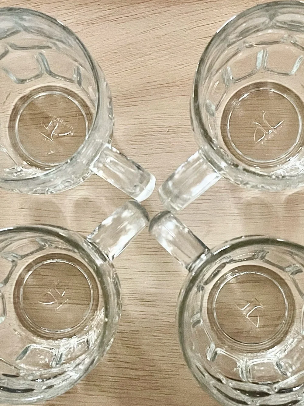 Ravenhead R5V1 Dimple Thumbprint Panel Clear Pressed Jug Glass Handle Mug